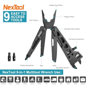 NexTool 9-in-1 Adjustable Wrench Multitool for All Tasks