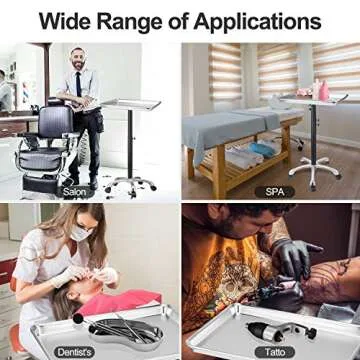 Salon Tray, Salon Tray with Metal Feet, Salon Tray on Wheels Height Adjustable, Hair Color Tray Non-Rusting