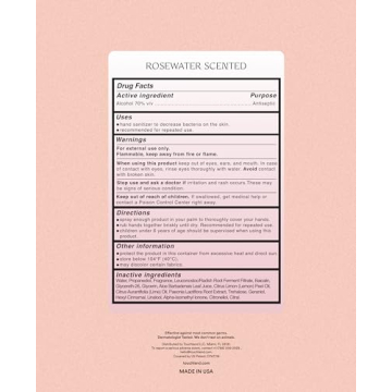 Touchland Glow Mist Revitalizing Hand Sanitizer Spray, Rosewater scented, 500-Sprays each, 1FL OZ