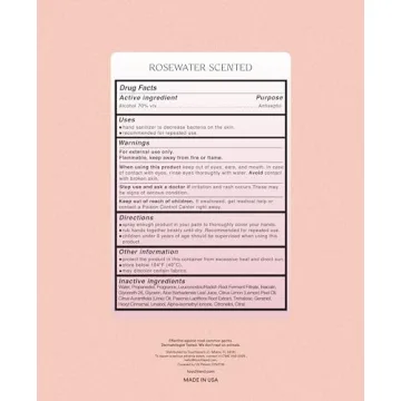 Touchland Glow Mist Revitalizing Hand Sanitizer Spray, Rosewater scented, 500-Sprays each, 1FL OZ