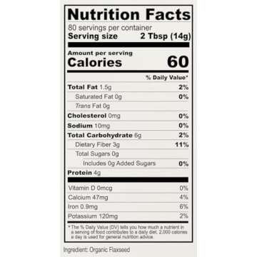 Anthony's Organic Flaxseed Meal, 2.5 lb, Gluten Free, Ground Ultra Fine Powder, Cold Milled, Keto Friendly