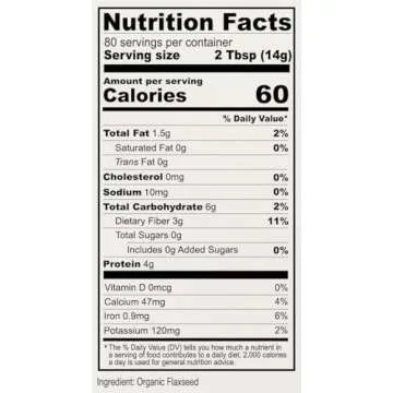 Anthony's Organic Flaxseed Meal, 2.5 lb, Gluten Free, Ground Ultra Fine Powder, Cold Milled, Keto Friendly