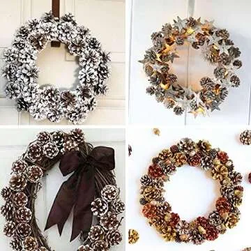 20-Piece Snow Tipped Real Natural Dried Pine Cones Frosted Pinecones Ornaments 2" - 3" Tall for Home Decor Christmas Winter Xmas Rustic Country Decoration