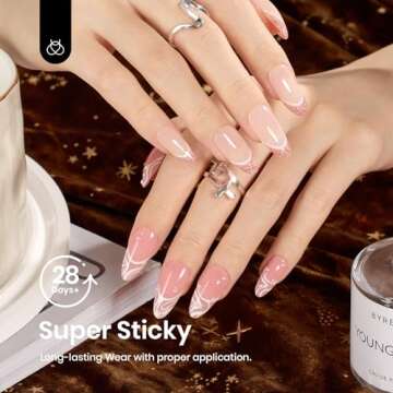 Beetles Gel X Nail Glue Gel 20g Solid Nail Glue Gel, 3 in 1 Soft Nail Tips Glue Gel Super Strong for Acrylic Nails Extension Fake Nails Art Rhinestone Glue Gel Uv Soak Off Nail Gel Long Lasting