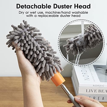 Extendable Microfiber Duster with Washable Heads