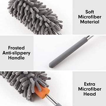 Extendable Microfiber Duster with Washable Heads