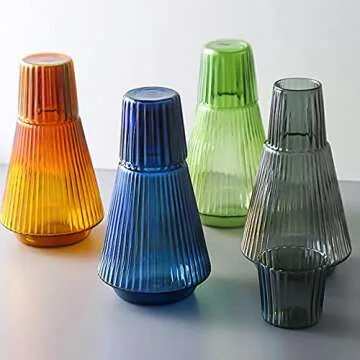 Sizikato 30 Oz Classic Glass Carafe with Tumbler Glass