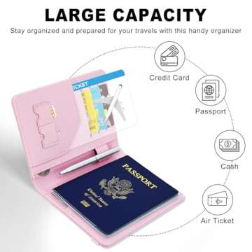 ACdream RFID BLOCKING Passport Holder Travel Wallet, Premium PU Leather Cover Passport Book with Car...