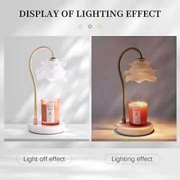 Cihely Candle Warmer Lamp, Scented Candle Warmer Light Compatible with Small&Large Size Jar Candles Adjustable Small Warm Light with 2pcs 50 Watt Light Bulbs