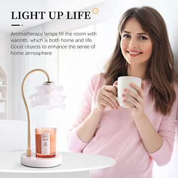 Cihely Candle Warmer Lamp, Scented Candle Warmer Light Compatible with Small&Large Size Jar Candles Adjustable Small Warm Light with 2pcs 50 Watt Light Bulbs