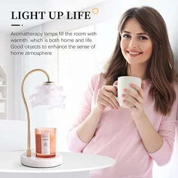 Cihely Candle Warmer Lamp, Scented Candle Warmer Light Compatible with Small&Large Size Jar Candles Adjustable Small Warm Light with 2pcs 50 Watt Light Bulbs