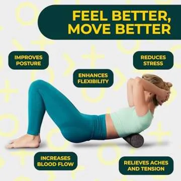 Deep Recovery Firm Density, Hard Foam Roller - Travel Size Back Roller Foam for Back Pain, Legs, Shoulders - Exercise Roller Foam - Deep Tissue Massage Roller - Yoga Roller for Myofascial Release