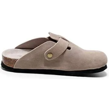 guoluofei Clogs for Women, Womens Clogs- Mules House Slipers with Arch Support and Adjustable Buckle Apricot