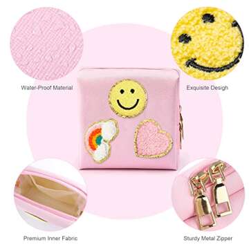 airogym Period Bag for Women, Sanitary Napkin Storage Bag, Functional PU Leather Sanitary Pad Bags for Panty Liners, Tampons, Menstrual Cup Pouches, Sanitary Pads Organizer with Zipper