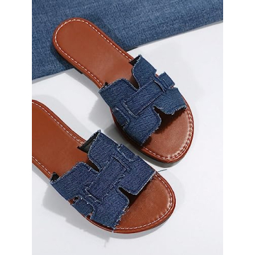 GORGLITTER Women's Denim Sandals for Ultimate Comfort