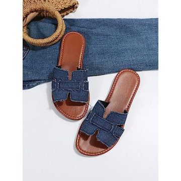 GORGLITTER Women's Denim Sandals for Ultimate Comfort