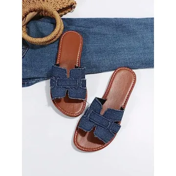 GORGLITTER Women's Denim Sandals for Ultimate Comfort