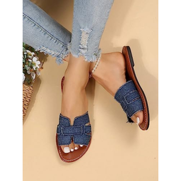 GORGLITTER Women's Denim Sandals for Ultimate Comfort