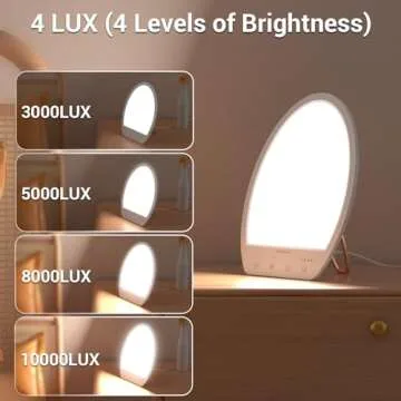 Comfytemp LED Bright White Light Therapy Lamp with 10,000 Lux, 3 Color Temperature & 4 Brightness Level & Timer, Full Spectrum Light Perfect for Home, Office, School Relaxation