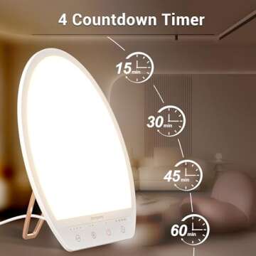 Comfytemp LED Bright White Light Therapy Lamp with 10,000 Lux, 3 Color Temperature & 4 Brightness Level & Timer, Full Spectrum Light Perfect for Home, Office, School Relaxation