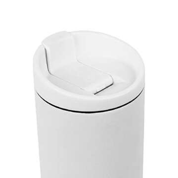 MiiR, Insulated Travel Tumbler with Locking Flip Travel Lid for Coffee or Tea, White, 12 Oz