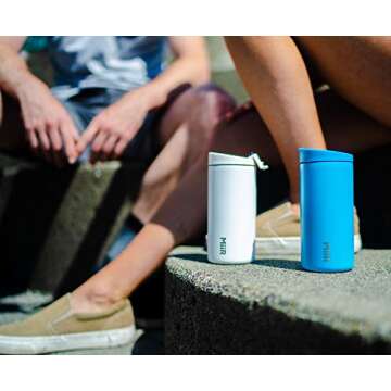 MiiR, Insulated Travel Tumbler with Locking Flip Travel Lid for Coffee or Tea, White, 12 Oz