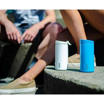 MiiR, Insulated Travel Tumbler with Locking Flip Travel Lid for Coffee or Tea, White, 12 Oz