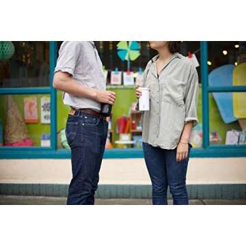 MiiR, Insulated Travel Tumbler with Locking Flip Travel Lid for Coffee or Tea, White, 12 Oz