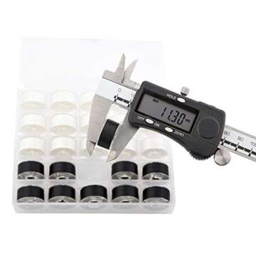 Simthread 25pcs Black Prewound Bobbin Thread Size A Class 15 (SA156) 60WT with Clear Storage Plastic Case Box 70D/2 for Brother Embroidery Thread Sewing Thread Machine DIY