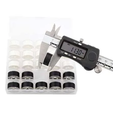 Simthread 25pcs Black Prewound Bobbin Thread Size A Class 15 (SA156) 60WT with Clear Storage Plastic Case Box 70D/2 for Brother Embroidery Thread Sewing Thread Machine DIY