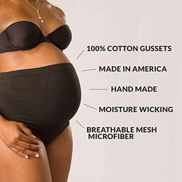 Belevation Comfortable Maternity Support Briefs in Black