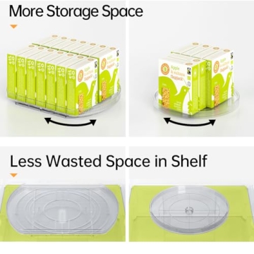LAMU Lazy Susan Organizer for Refrigerator 15.4''x11'' Turntable Organizer for Fridge, Cabinet, Pantry, Kitchen Bathroom Vanity Makeup Refrigerator Organizers and Storage, Clear, Rectangle,1Pack