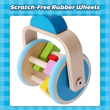 Hape Wooden Push and Pull Lawn Mower for Toddlers