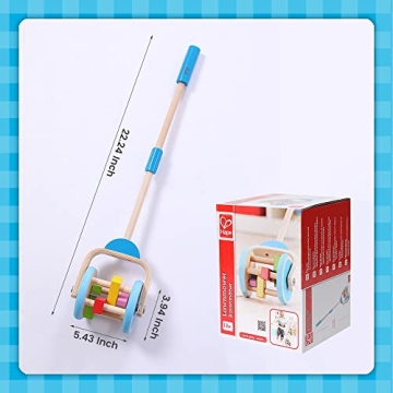 Hape Wooden Push and Pull Lawn Mower for Toddlers