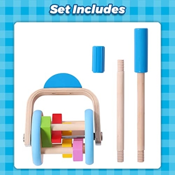 Hape Wooden Push and Pull Lawn Mower for Toddlers