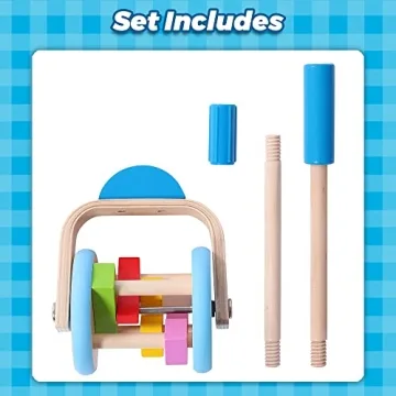 Hape Wooden Push and Pull Lawn Mower for Toddlers