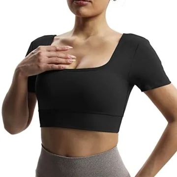 Aoxjox Short Sleeve Crop Top for Stylish Workouts