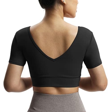 Aoxjox Short Sleeve Crop Top for Stylish Workouts