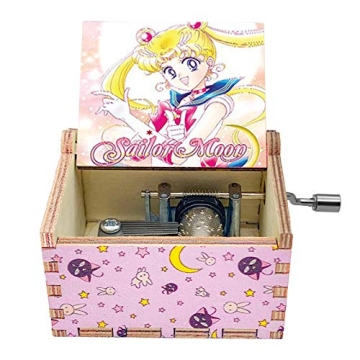 Sailor Moon Wooden Hand Crank Music Box for Fans and Kids