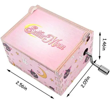 Sailor Moon Wooden Hand Crank Music Box for Fans and Kids