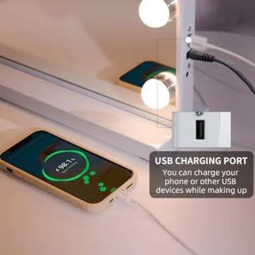 Hansong Vanity Mirror with Lights and Speaker22''x18'' Hollywood Makeup Mirror with 15 LED Bulbs Lighted Vanity Nakeup Mirror 3 Lighting Modes 10X Magnification White