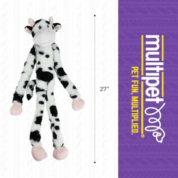 Multipet Swingin' Slevin Cow - Plush Dog Toy with Squeakers