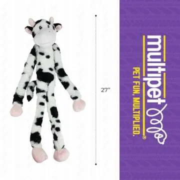 Multipet Swingin' Slevin Cow - Plush Dog Toy with Squeakers