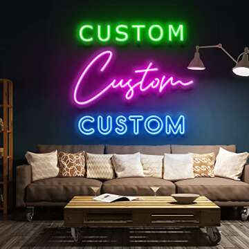 WMAT Custom LED Neon Signs for Bedroom Wall Decor Personalized Neon Signs for Wedding Birthday Party...