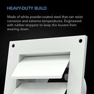 AC Infinity Wall Mount Duct Shutter, 4” Outdoor Louver Gable Vent Hood for Home Attic Grow Tent HVAC Systems