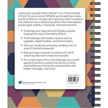Brain Games - 3-In-1: Word Search, Crosswords & Sudoku (256 Pages)