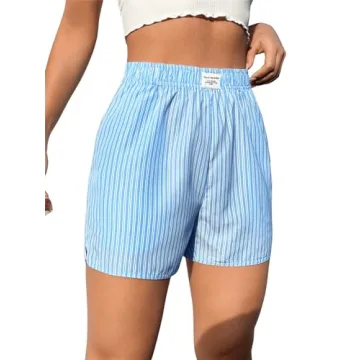 OYOANGLE Women's Summer Casual Striped Print Shorts