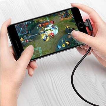 APFEN 5 Pack [0.7FT/3FT/3FT/6FT10FT] Extra Long Nylon Braided 90 Degree Charging & Syncing Cord Compatible Phone Charger 12/11/Pro/Xs Max/8/8Plus/7/7Plus/6S/6s Plus/Se(Black)