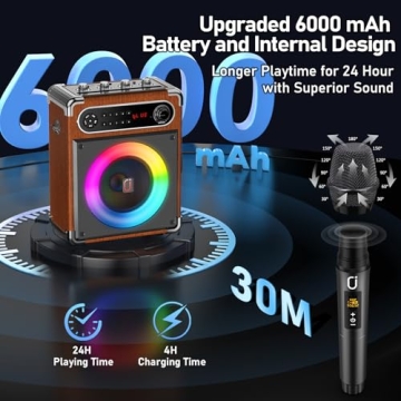Karaoke Machine with 2 Wireless Microphones - Ultimate Party Fun!