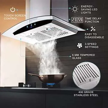 Tieasy 30 Inch Range Hood with Ducted/Ductless Options